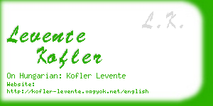 levente kofler business card